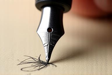 Calígrafo trabajando en etiquetas